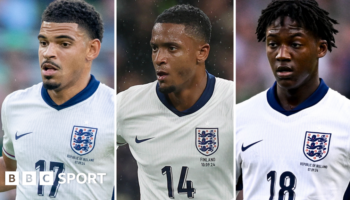 England's Morgan Gibbs-White, Ezri Konsa and Kobbie Mainoo