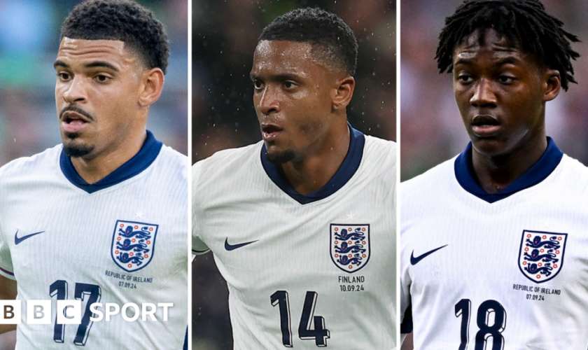 England's Morgan Gibbs-White, Ezri Konsa and Kobbie Mainoo