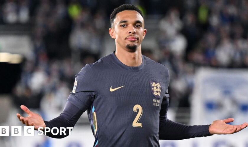 Trent Alexander-Arnold celebrates for England