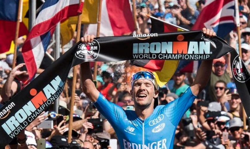 Lange schafft es erneut - und gewinnt nach 2017 und 2018 ein drittes Mal die Ironman-WM. Foto: Ronit Fahl/Zuma Press/dpa