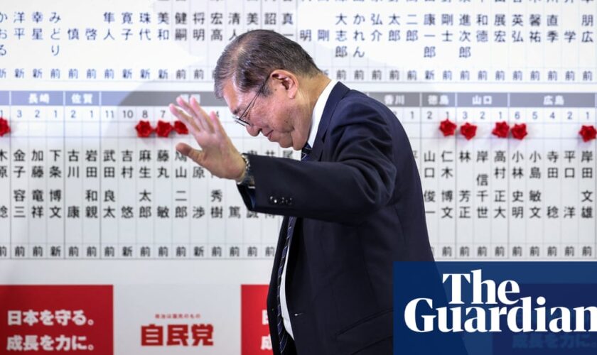 Japan election: voters have issued ‘severe judgment’, PM says after ruling coalition losses