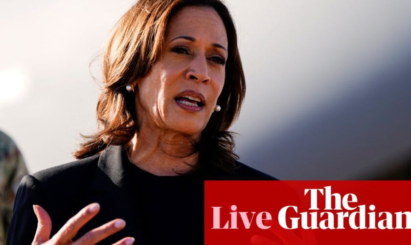 Kamala Harris seeks to gain election edge over Donald Trump with media blitz – US politics live