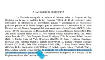 Los ponentes del PP y Vox firmaron haber "estudiado con todo detenimiento" la reforma que beneficia a los etarras, y todas "las enmiendas presentadas"