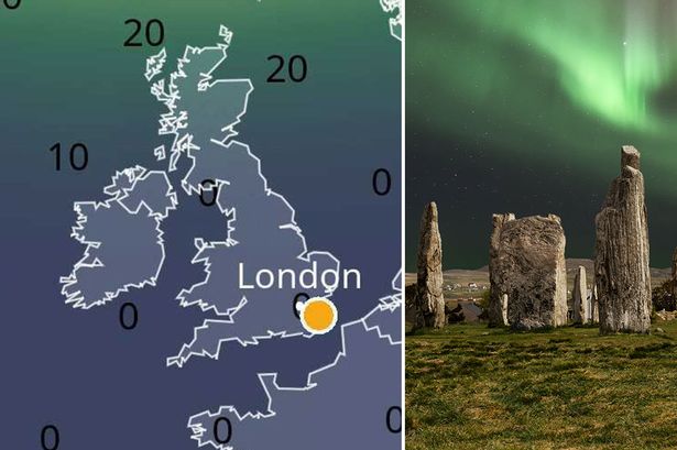 Northern Lights in UK as rare RED alert issued - exactly where you can see aurora borealis mapped