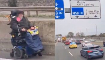 Pensioner cruises wrong way down busy motorway - on a motorised wheelchair