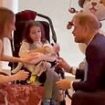 Prince Harry hails 'little legends' after sharing a laugh with brave six-year-old WellChild award winner - as Duke makes rare visit to the UK without Meghan while King is in Scotland