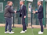 Prince William pairs a suit with white trainers as he heads to NFL event in London - so is he taking styling tips from Kate?