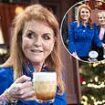 Sarah Ferguson pours a dodgy pint for Sally Dyvenor at the Rovers Inn - as she asks Coronation Street producers for a cameo on the soap