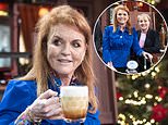 Sarah Ferguson pours a dodgy pint for Sally Dyvenor at the Rovers Inn - as she asks Coronation Street producers for a cameo on the soap