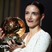 Barcelona's Spanish midfielder Aitana Bonmati receives the Woman Ballon d'Or award