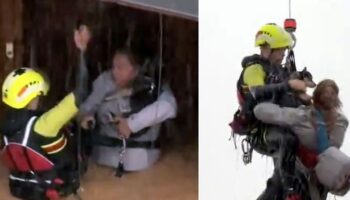 Spain floods: Nail-biting moment woman and her dog airlifted from rushing floodwaters