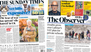 The Papers: PM's call for calm and 'private school VAT delay'