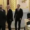 Toe-curling moment Putin crony Kadyrov performs bizarre standing press ups then looks around for Russian minister's reaction… but it's not exactly what he hoped for