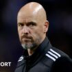 Manchester United manager Erik ten Hag looks on during Europa League match at Porto