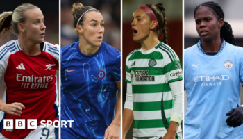 Arsenal's Beth Mead, Chelsea's Lucy Bronze, Celtic's Caitlin Hayes and Manchester City's Khadija Shaw