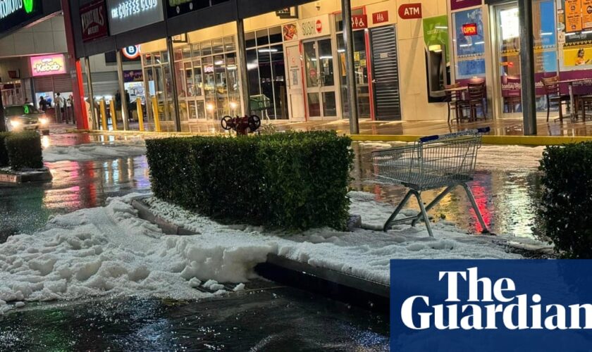 Wild weather lashes Queensland, with rainstorms bringing down ceilings and hail falling like snow