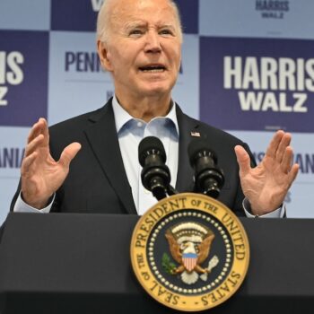 Le président américain Joe Biden à Pittsburgh, en Pennsylvanie (Etats-Unis), le 26 octobre 2024