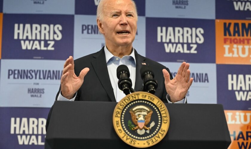 Le président américain Joe Biden à Pittsburgh, en Pennsylvanie (Etats-Unis), le 26 octobre 2024