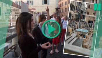 La fontaine de Trevi en travaux à Rome, un bassin installé pour respecter la tradition malgré tout