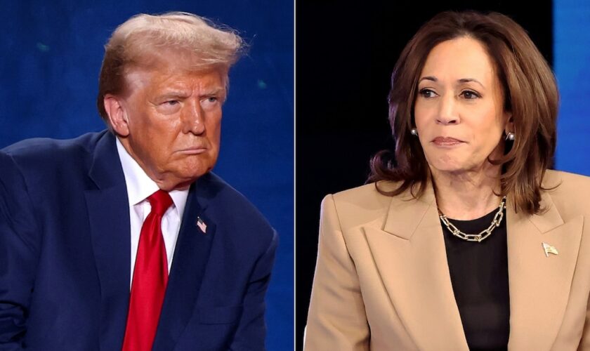 Combo photo de Kamala Harris et Donald Trump, créé le 25 octobre 2024