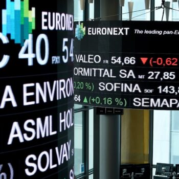 La salle de contrôle d'Euronext, société qui gère la Bourse de Paris