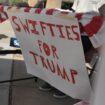 26-year-old mortgage broker Dane Jenson made a joke "Swifties for Trump" sign