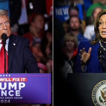 Donald Trump et Kamala Harris, en campagne dans le Nevada le 31 octobre 2024