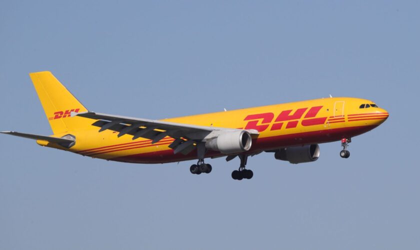 Leipzieg, Germany – March 31, 2020: A beautiful shot of the airplane DHL flights landing at DHL hub in Leipzig LEJ, Germany. Pic: iStock