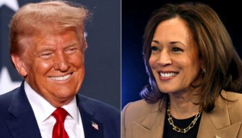 Donald Trump à Fayetteville (Caroline du Nord) le 4 octobre 2024, et Kamala Harris à Las Vegas (Nevada), le 10 octobre 2024