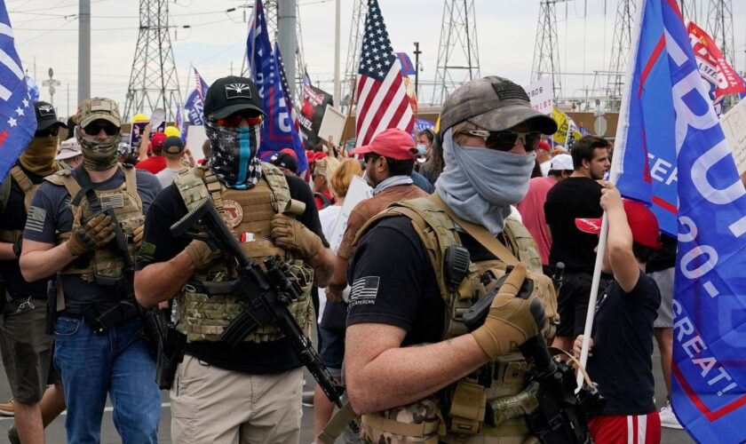 Trump supporters rallied at the Maricopa Recorder's Office three days after the last election. pic: AP