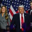 Republican presidential nominee and former U.S. President Donald Trump takes the stage with his wife Melania and his son Barron following early results from the 2024 U.S. presidential election in Palm Beach County Convention Center, in West Palm Beach, Florida, U.S., November 6, 2024. REUTERS/Callaghan O'Hare