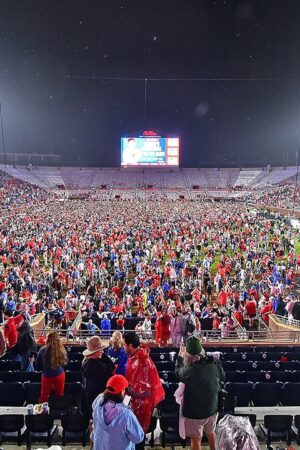 Ole Miss fans storm field with time remaining on clock, prompting delay to game's end