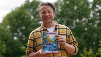 Jamie Oliver during a visit to Great Bradfords Junior School, in Braintree, Essex, as he launches his new book, Billy and the Epic Escape. Picture date: Thursday May 23, 2024.