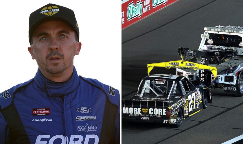 Frankie Muniz limps to ambulance after multi-truck crash during NASCAR race: 'Hard hit'