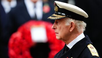 King Charles at the Cenotaph on Sunday. Pic: PA