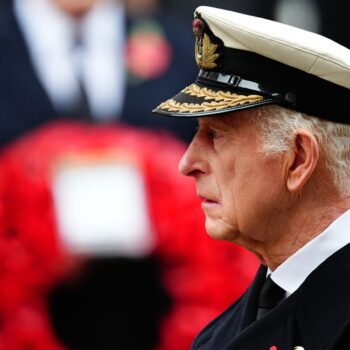 King Charles at the Cenotaph on Sunday. Pic: PA