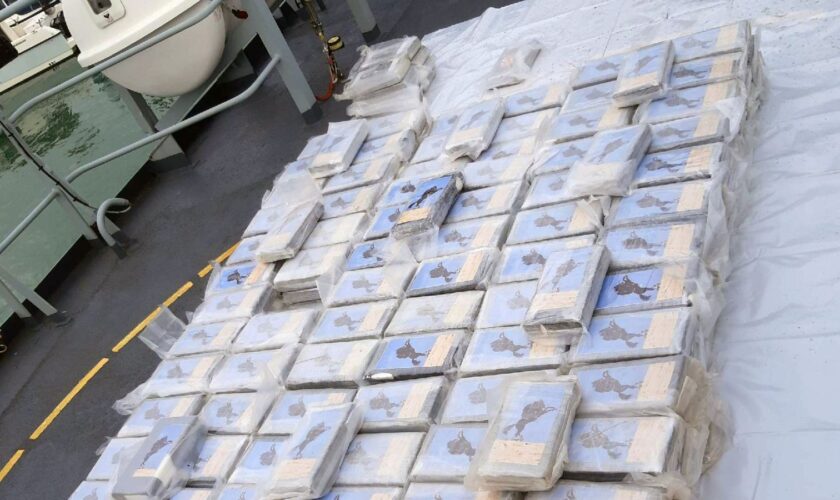 Handout photo issued by National Crime Agency (NCA) of 400kg of cocaine was found on a fishing boat off the Kent Coast. Four men have been arrested. The NCA said three of the men, aged 64, 45 and 25, were arrested on board the boat on Sunday on suspicion of importing class A drugs while the fourth, aged 36, was detained in Rainham, east London. Issue date: Sunday November 10, 2024. PA Photo. See PA story POLICE Boat. Photo credit should read: NCA/PA Wire ..NOTE TO EDITORS: This handout photo may only be used in for editorial reporting purposes for the contemporaneous illustration of events, things or the people in the image or facts mentioned in the caption. Reuse of the picture may require further permission from the copyright holder. .