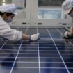 Des ouvriers produisent des modules solaires photovoltaïques dans l'atelier de GCL Integrated New Energy Technology Co. Ltd. dans le parc de démonstration de l'économie circulaire de Hefei dans le comté de Feidong, à Hefei, dans la province de l'Anhui, le 16 octobre 2024. (Photo by Costfoto/NurPhoto) (Photo by CFOTO / NurPhoto / NurPhoto via AFP)