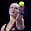 Barbora Krejcikova in action during her women's singles semi-final match against China's Qinwen Zheng on 8 November. Pic: Reuters