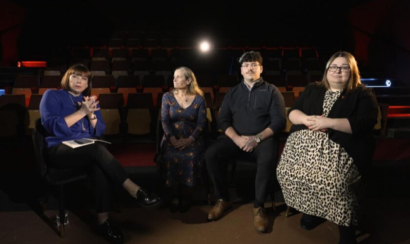 From left: Beth Rigby with Target town voters Sharon, Caiman and Amy