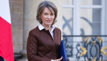 Anne Genetet, la ministre de l'Education nationale, quittant le Conseil des ministres à l'Elysée, Paris, le 1e octobre 2024