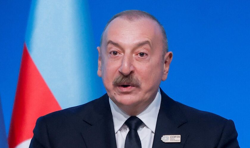 President of Azerbaijan Ilham Aliyev speaks at the Opening Ceremony of the United Nations climate change conference COP29 in Baku, Azerbaijan November 12, 2024. REUTERS/Maxim Shemetov