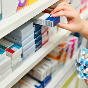 pharmacist holding antibiotics Pic: iStock