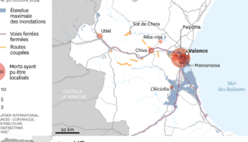 “Goutte froide” : une carte pour saisir l’ampleur des dégâts dans la région de Valence