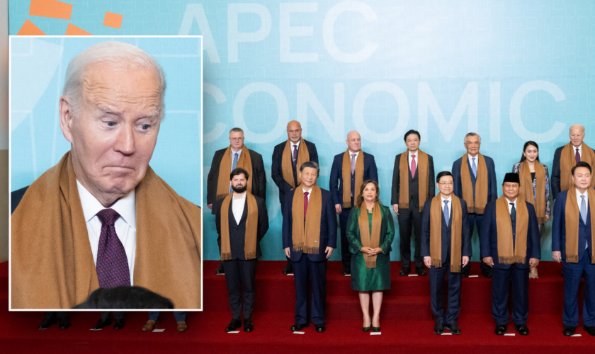 Biden awkwardly stands in back of APEC photo with China's Xi Jinping front and center