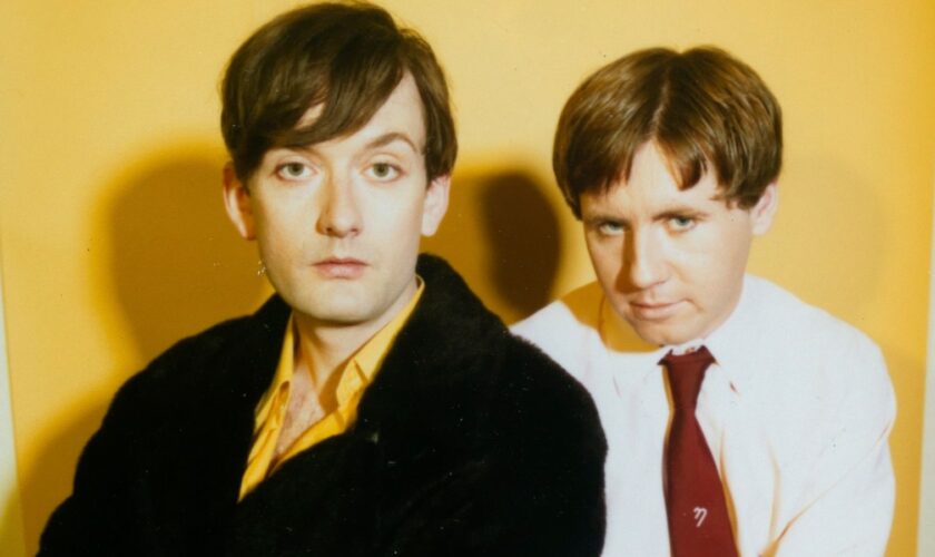 Pulp's Jarvis Cocker and Mark Webber in 1996. Pic: Pat Pope