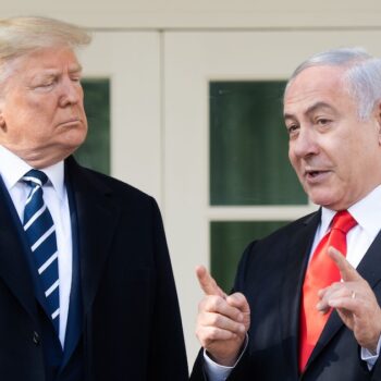 Donald Trump et Benjamin Netanyahou durant une conférence de presse à la Maison blanche, à Washington, Etats-Unis, le 27 janvier 2020.