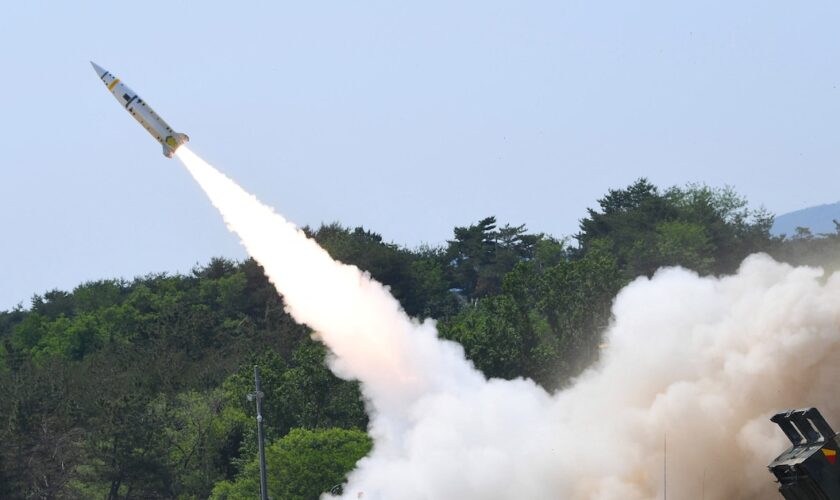 Un missile ATACMS lancé par la Corée du Sud, le 25 mai 2022.