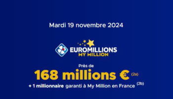 Résultat Euromillions (FDJ) : le tirage de ce mardi 19 novembre 2024, 168 millions d'euros en jeu