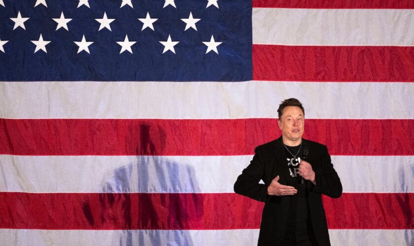 Elon Musk à un événément de campagne de soutien à Donald Trump, à Oaks (Pennsylvanie), le 18 octobre 2024